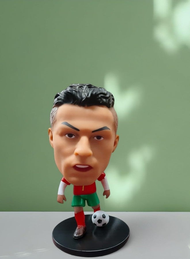 BOENJOY Gifts- Ronaldo Action Figure Football Player Figurine | Soccer Star Collectible with Ball | Desk Decor Toy for Sports Fans & Kid - Image 2